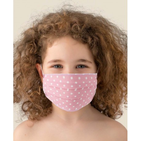 Couple of Protective washable masks for Kids made of TNT and Natural cotton